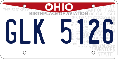 OH license plate GLK5126