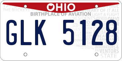 OH license plate GLK5128