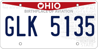 OH license plate GLK5135