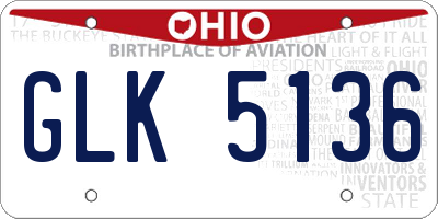OH license plate GLK5136