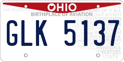 OH license plate GLK5137