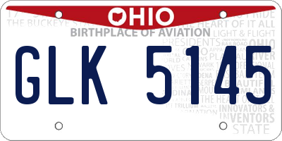 OH license plate GLK5145