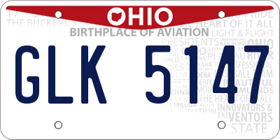OH license plate GLK5147