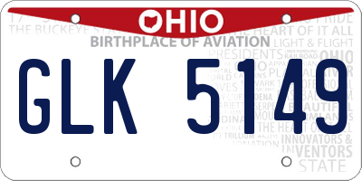 OH license plate GLK5149