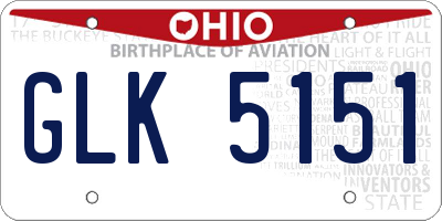 OH license plate GLK5151