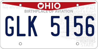OH license plate GLK5156