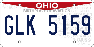 OH license plate GLK5159