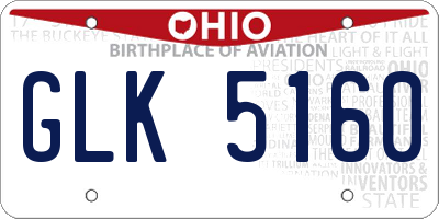 OH license plate GLK5160