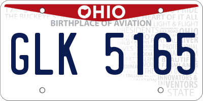 OH license plate GLK5165