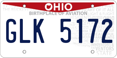 OH license plate GLK5172