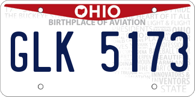 OH license plate GLK5173
