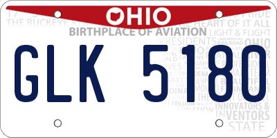 OH license plate GLK5180