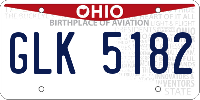 OH license plate GLK5182