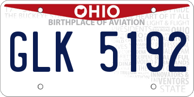 OH license plate GLK5192
