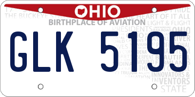 OH license plate GLK5195