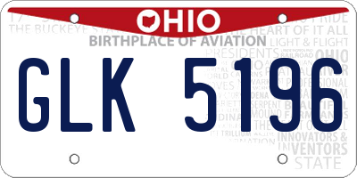 OH license plate GLK5196