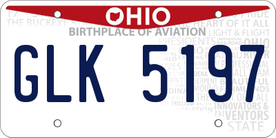 OH license plate GLK5197