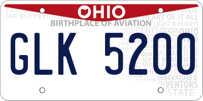 OH license plate GLK5200