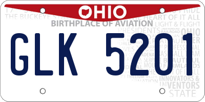 OH license plate GLK5201