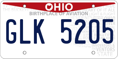 OH license plate GLK5205