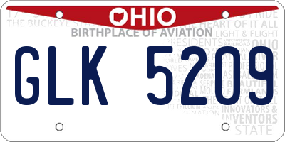 OH license plate GLK5209