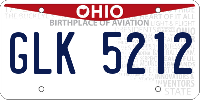 OH license plate GLK5212