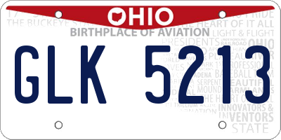 OH license plate GLK5213
