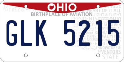 OH license plate GLK5215