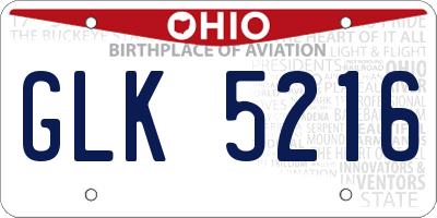 OH license plate GLK5216