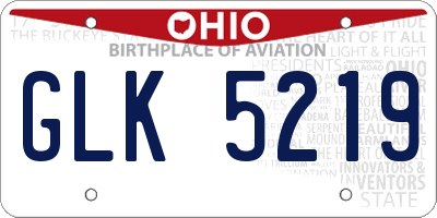 OH license plate GLK5219
