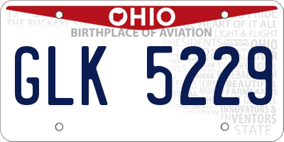OH license plate GLK5229