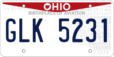 OH license plate GLK5231
