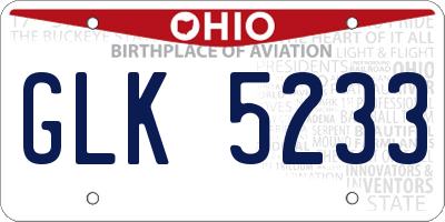 OH license plate GLK5233