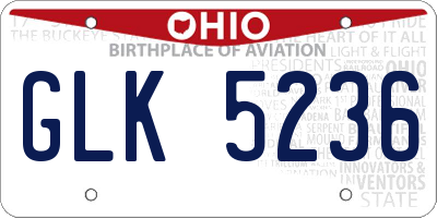 OH license plate GLK5236