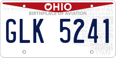OH license plate GLK5241