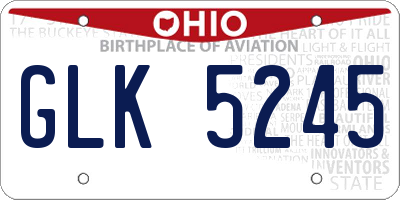 OH license plate GLK5245