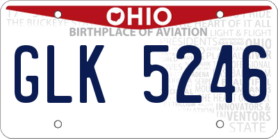 OH license plate GLK5246
