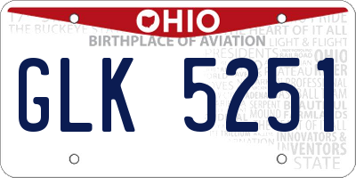 OH license plate GLK5251