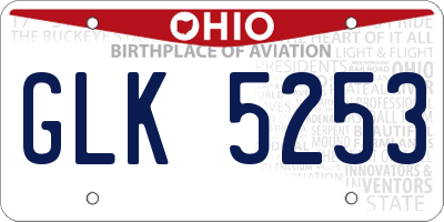OH license plate GLK5253