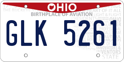 OH license plate GLK5261