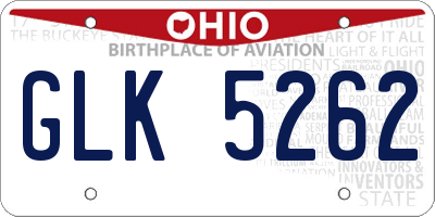 OH license plate GLK5262