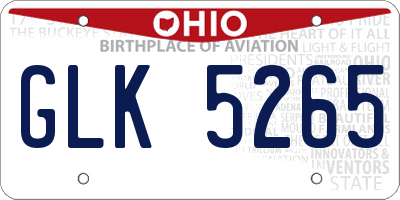 OH license plate GLK5265