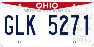 OH license plate GLK5271