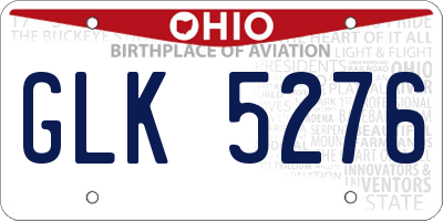 OH license plate GLK5276