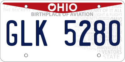 OH license plate GLK5280