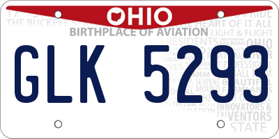 OH license plate GLK5293
