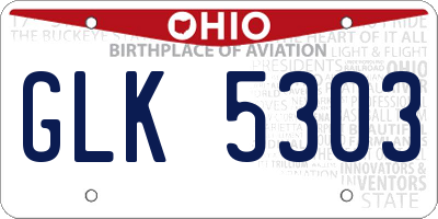 OH license plate GLK5303