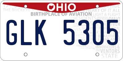 OH license plate GLK5305