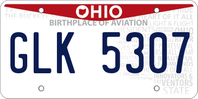 OH license plate GLK5307