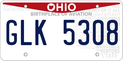 OH license plate GLK5308